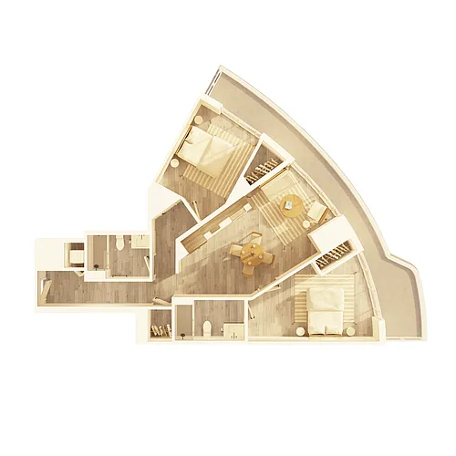 Floor plan 2 BD Type A (B01)