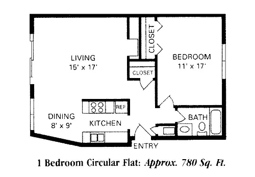 Floor plan 1 BD 780