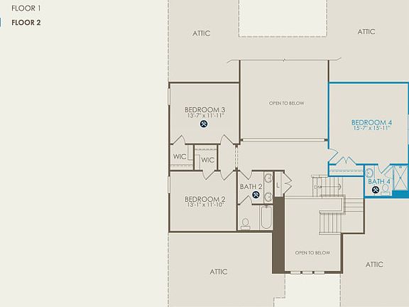 Bourges Floor Plan, Quick Move-In Home, Floor 2