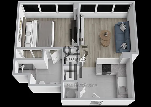 Floor plan 1 Bedroom 1 Bath