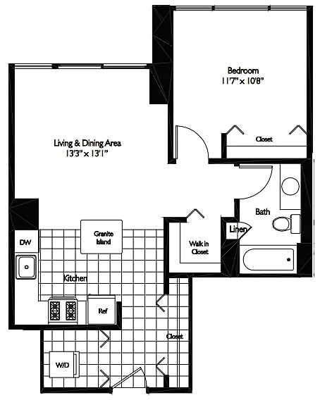 Floor plan 1 BEDROOM 05/07 - TIDES