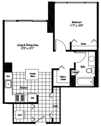 Floor plan 1 BEDROOM 05/07 - TIDES