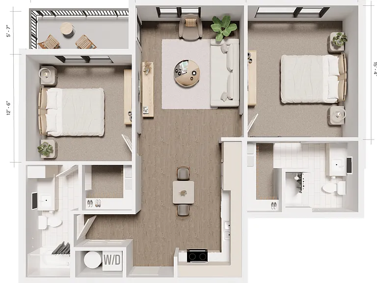 The Grandeur | B1 - Cascade (2 Bedroom 2 Bath) The Grandeur | B1 - Cascade (2 Bedroom 2 Bath)