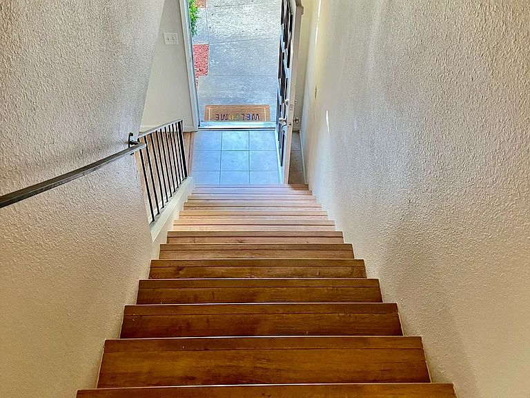 View from top of stairs