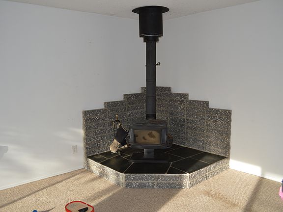 Wood burning fireplace