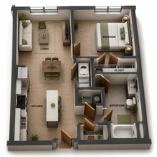 Floor plan One Bedroom