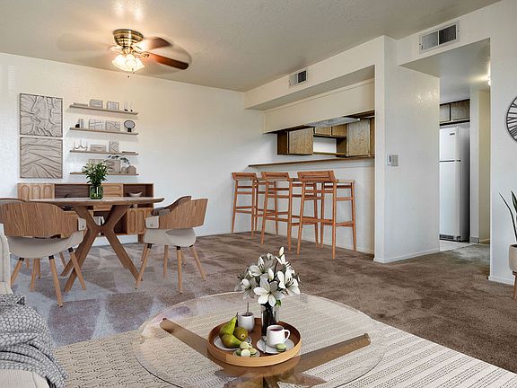 Virtually staged dining room