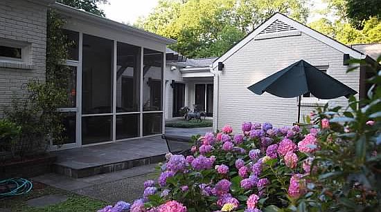 View of courtyard & screened porch