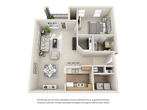 Floor plan Lily - 1 Bedroom