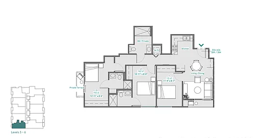 Floor plan 3 Beds 3 Baths