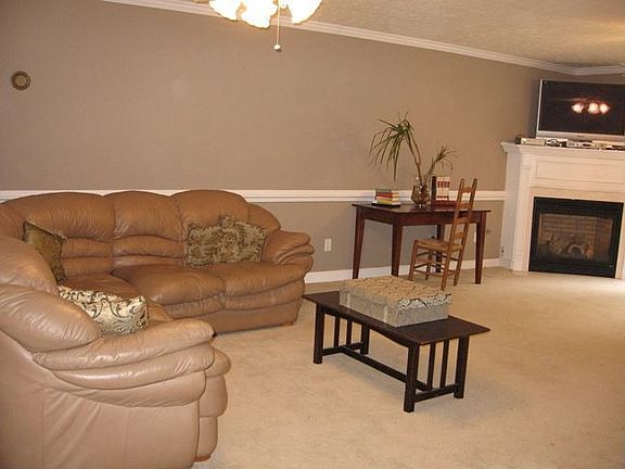Open living room/great room with gas-log fireplace!