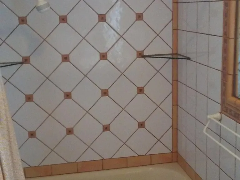 Full bath w/beautiful European tile.