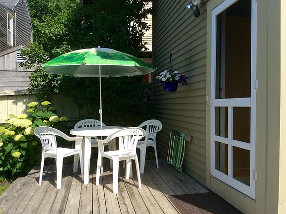 Deck located by front door.
