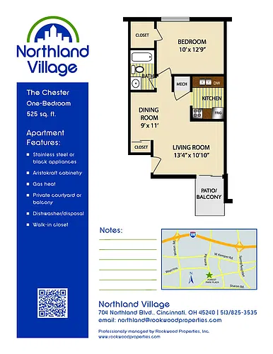 Floor plan NV-DES: 1B1B-525