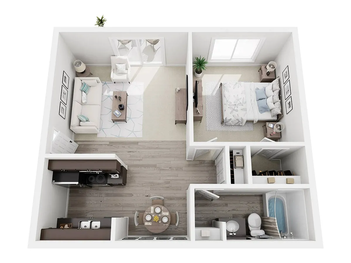 Floor plan The Fig - 1 Bedroom