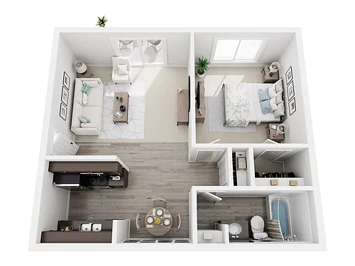 Floor plan The Fig - 1 Bedroom