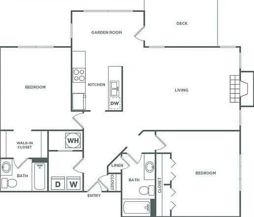 Franklin Classic | 2 bed 2 bath | 1225 sq ft Franklin Classic | 2 bed 2 bath | 1225 sq ft