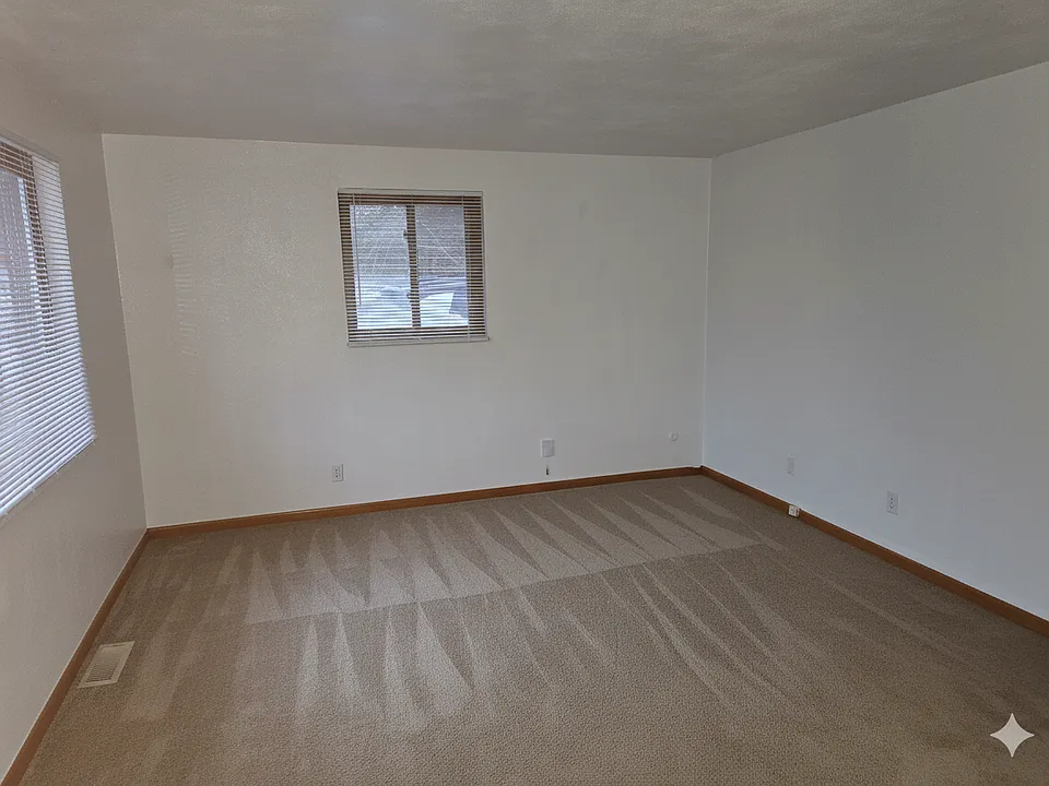 Living room with Gorgeous New Carpeting and luscious pad