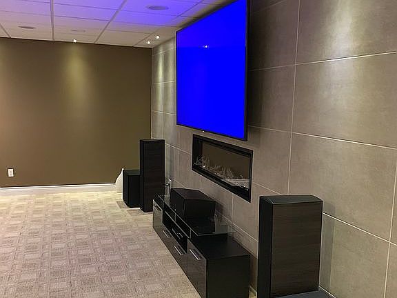 Media room in walkout baseme