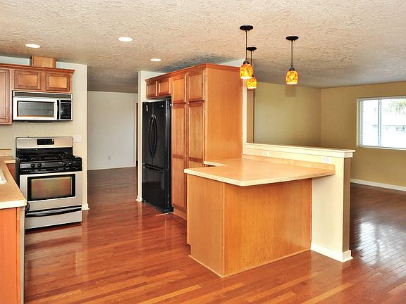 Kitchen opens to living area