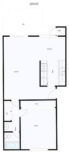 Floor plan 1-Bedroom, 1-Bath