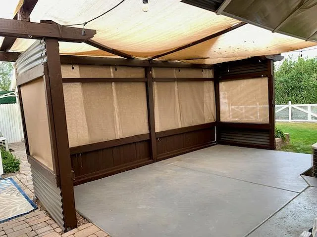 100% private covered back patio for wonderful backyard seating