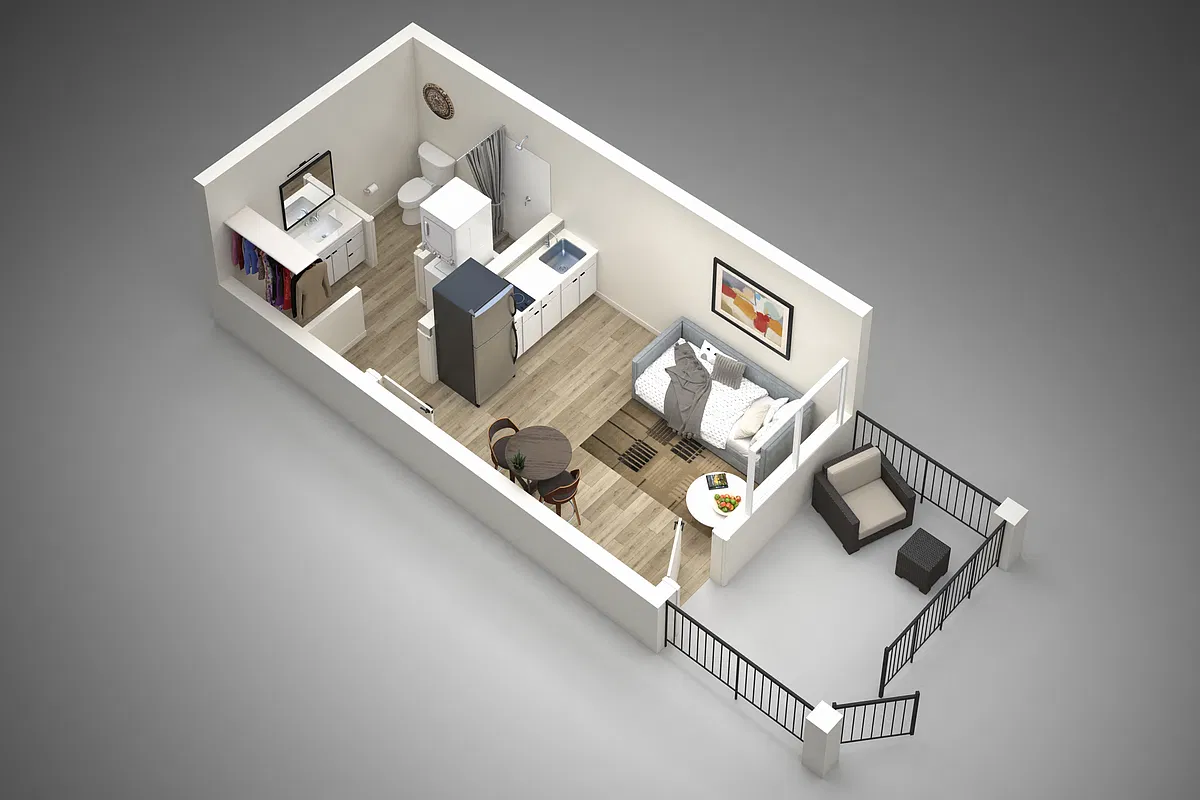 Floor plan Studio - Type A GL Patio