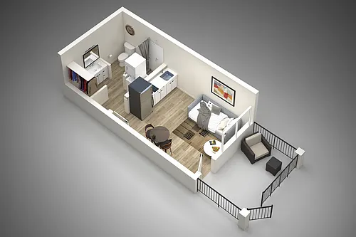 Floor plan Studio - Type A GL Patio