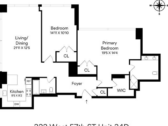 2nd image of 322 W 57th St APT 34D
