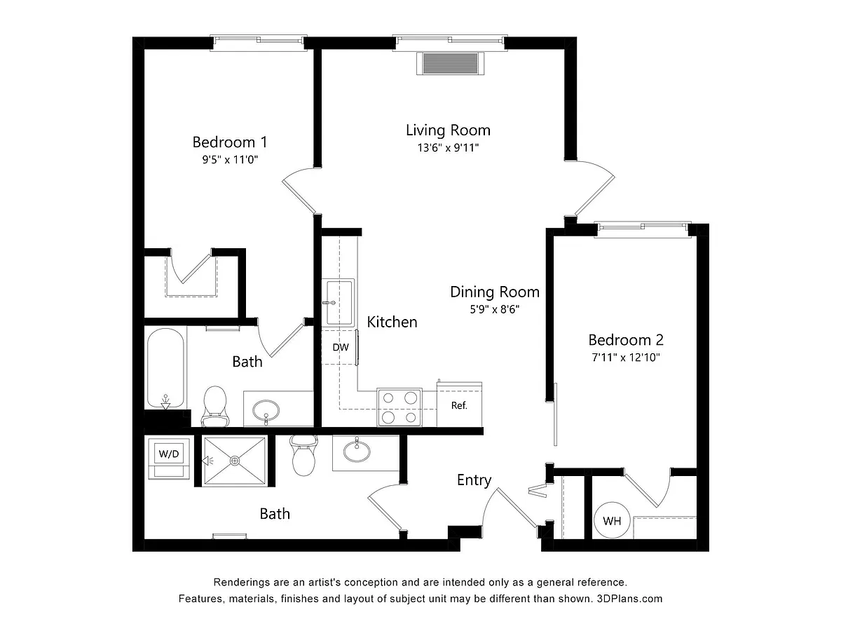 Floor plan 2X2 B