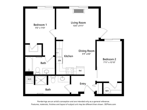 Floor plan 2X2 B