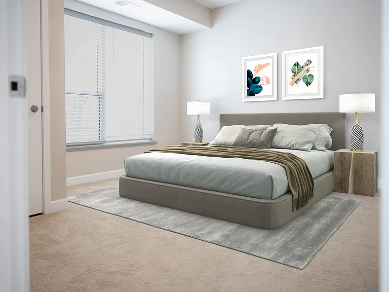 Carpeted bedrooms