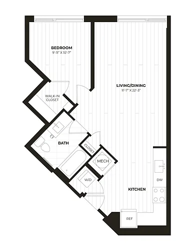 Floor plan 1 Bed/1 Bath-U08