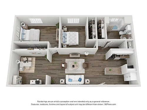 Floor plan 2 BR 1 BA
