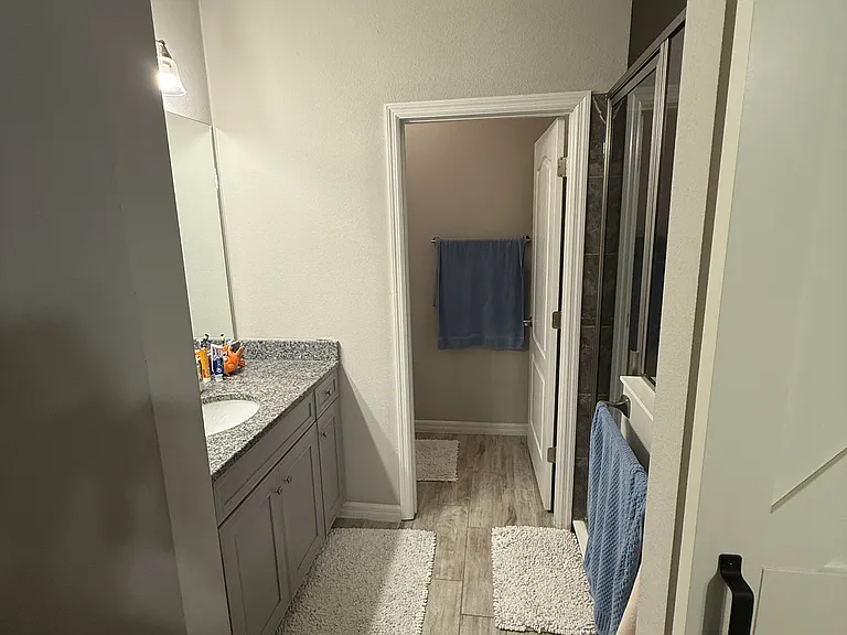 Looking into Master bathroom