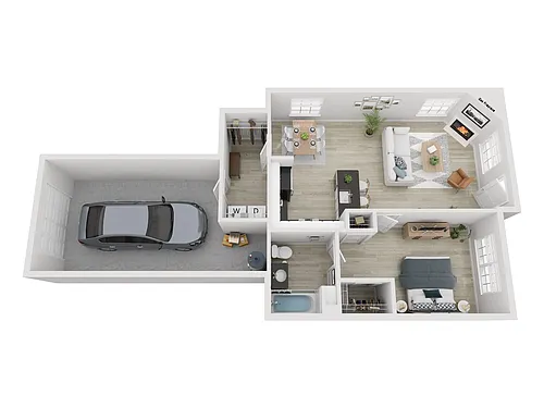 Floor plan 1X1 B