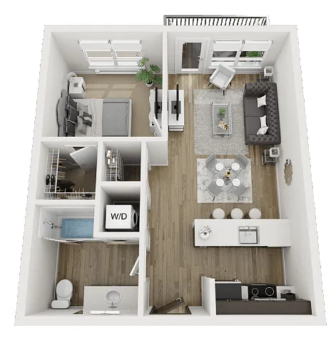 Floor plan 1 Bed 1 Bath
