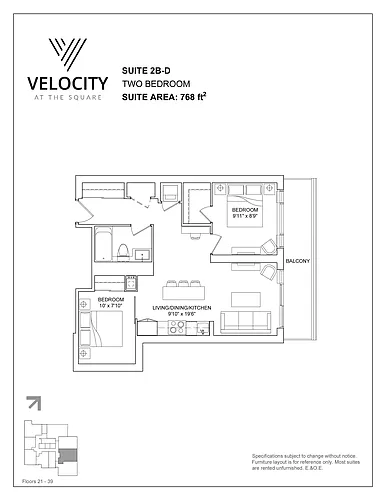 Floor plan 2B-D