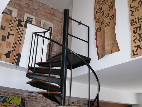 spiral staircase between floors