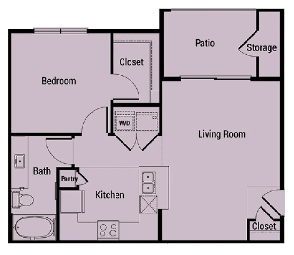 Floor plan One-bedroom/One-bath