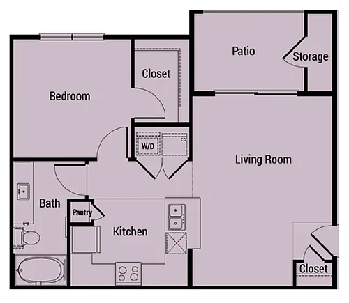 Floor plan One-bedroom/One-bath