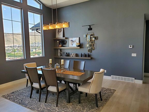 Dining room as part of the upstairs great room. Views to the east