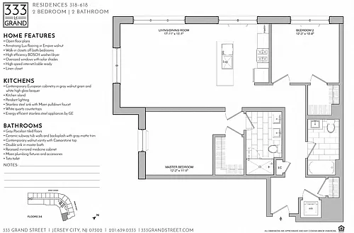 Floor plan 333 GRAND - 2 BEDROOM FLOOR PLAN AJ