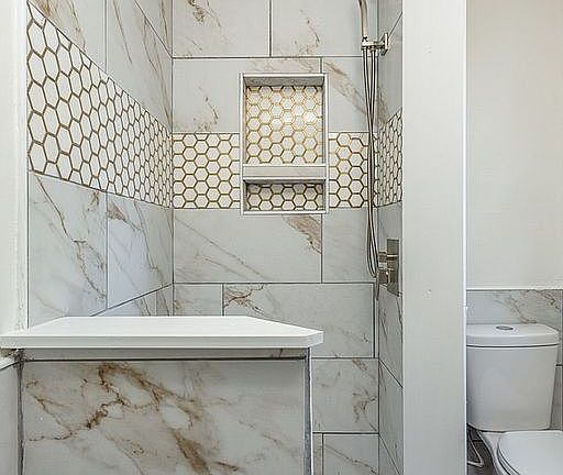 Rain Fall Tiled Shower