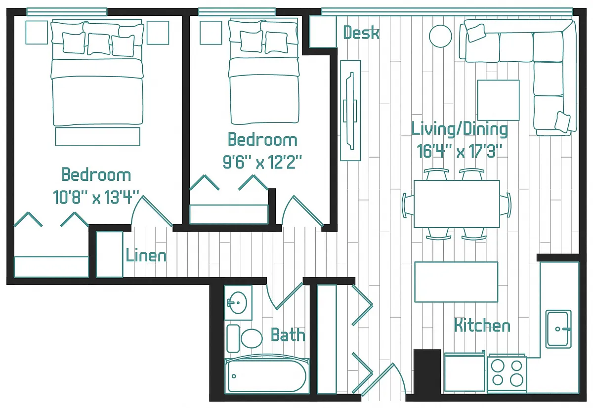 Floor plan 2X1 A