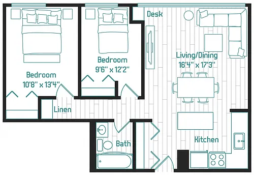 Floor plan 2X1 A