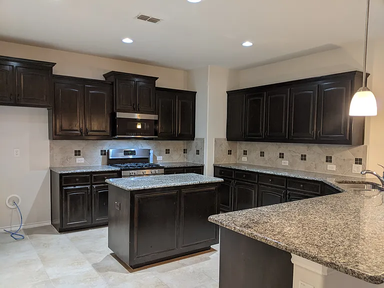 large kitchen with pantry