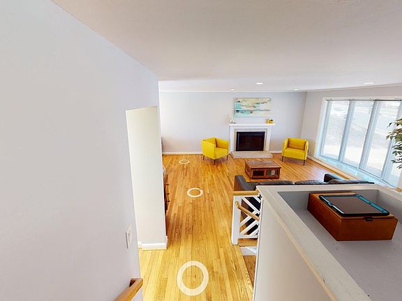 Living room from upstairs hallway