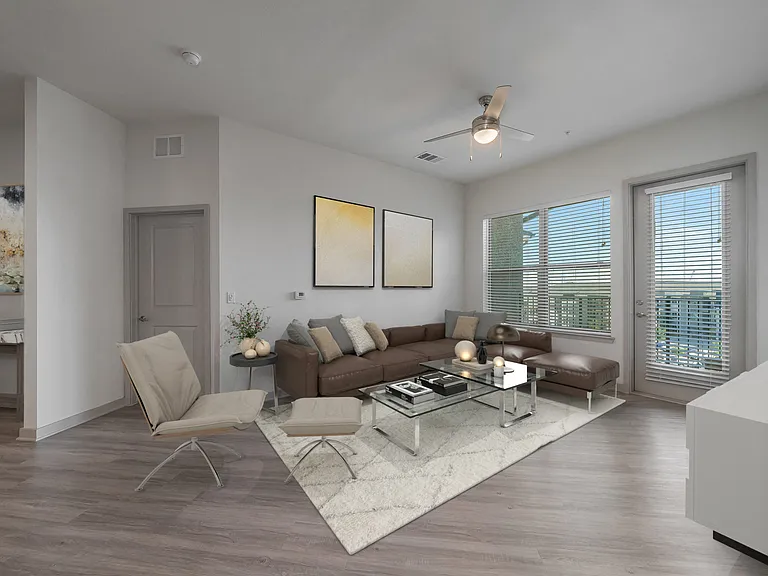Living room with ceiling fan
