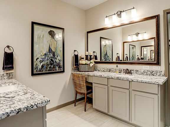 Dual vanity sinks in owner s bath